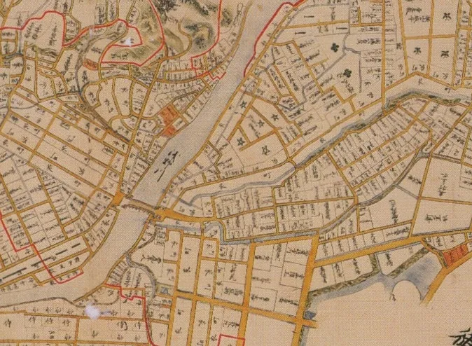 金沢大火火焼失域図 延宝9年