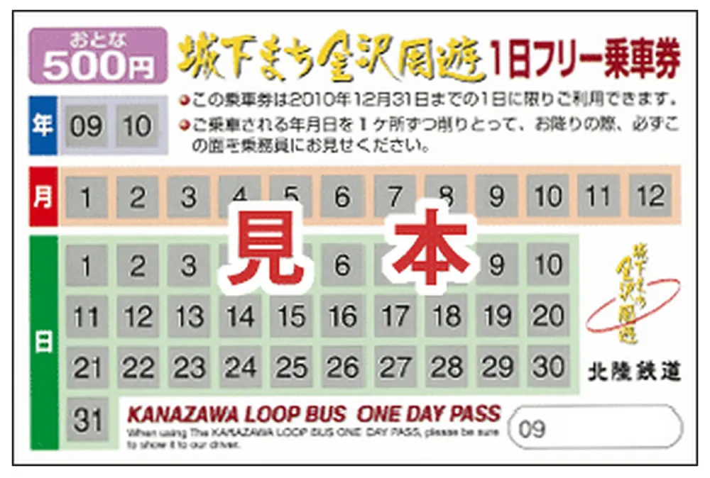 金沢周遊バスチケット