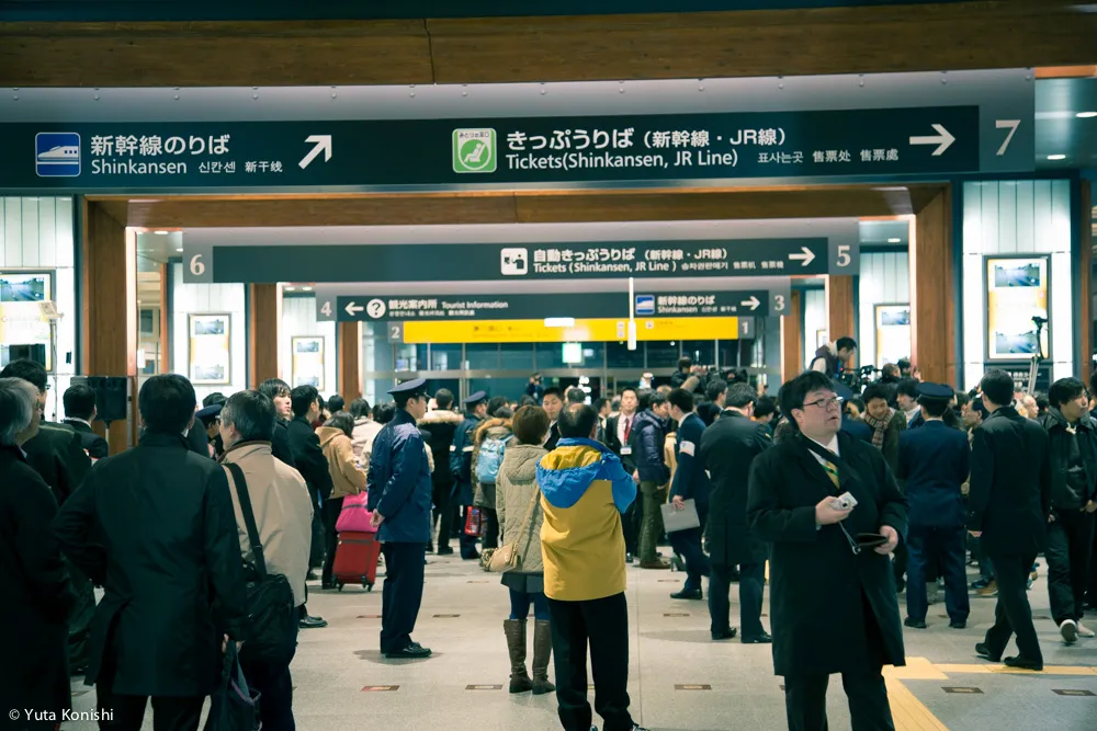 北陸新幹線開業！金沢駅の開業ドキュメント2015年3月14日！今世紀最大の北陸のチャンス！かがやき500号の出発を見守る
