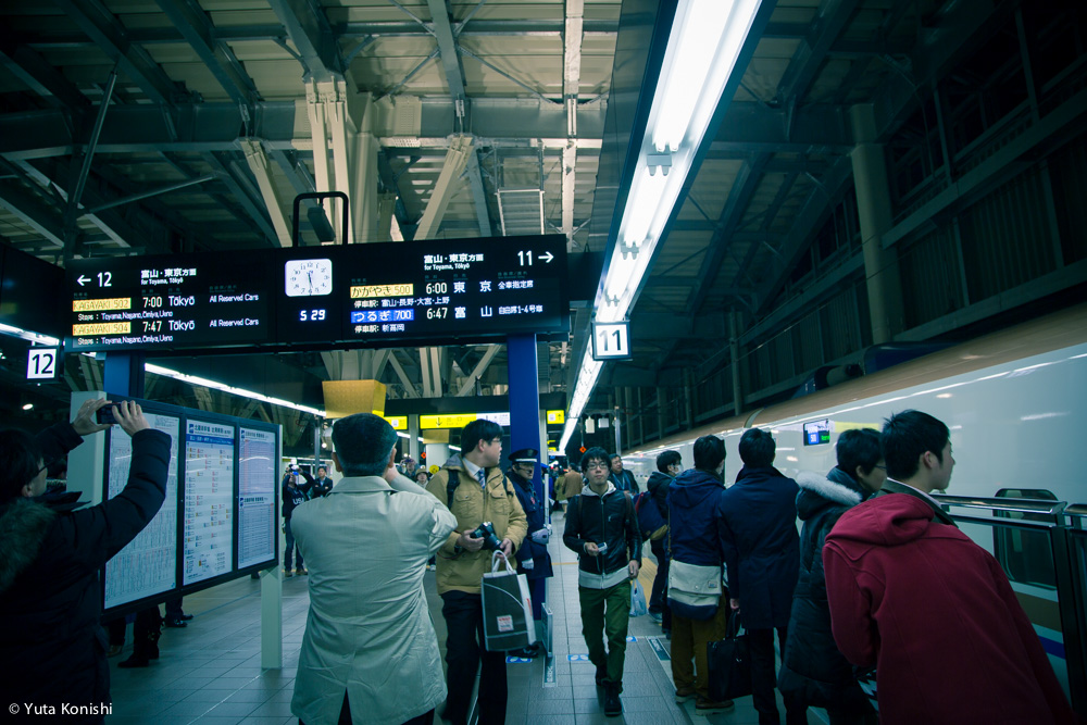 北陸新幹線開業！金沢駅の開業ドキュメント2015年3月14日！今世紀最大の北陸のチャンス！かがやき500号の出発を見守る