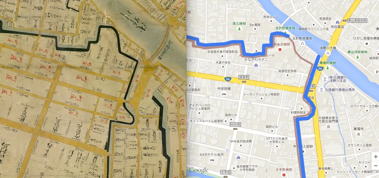 【金沢惣構VOL.1】金沢の歴史探訪の入り口「内惣構マップ現代版」をつくりました!これを持って歩けばブラタモリ金沢なんか楽勝っ!!