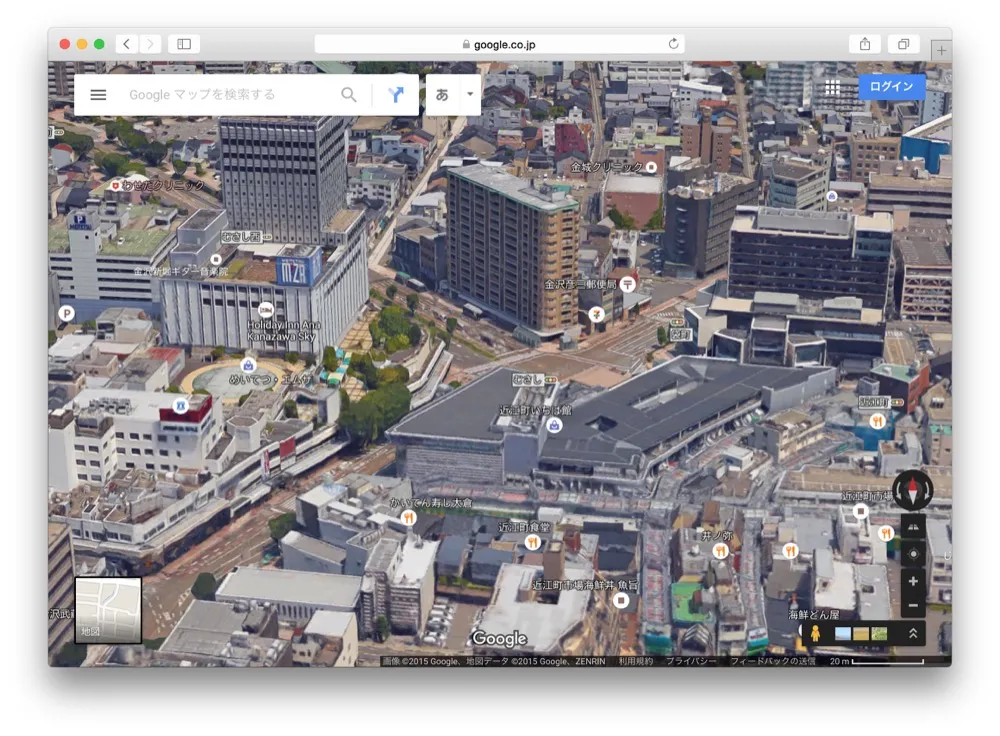 3D金沢だ！Google Mapで3Dの金沢を箱庭のように遊ぶ方法教えます！！こんな金沢の素顔見たことなかった。