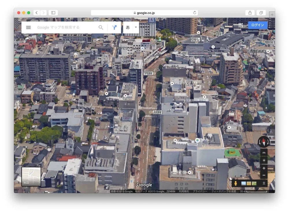 3D金沢だ！Google Mapで3Dの金沢を箱庭のように遊ぶ方法教えます！！こんな金沢の素顔見たことなかった。