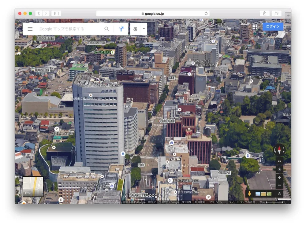 3D金沢だ！Google Mapで3Dの金沢を箱庭のように遊ぶ方法教えます！！こんな金沢の素顔見たことなかった。