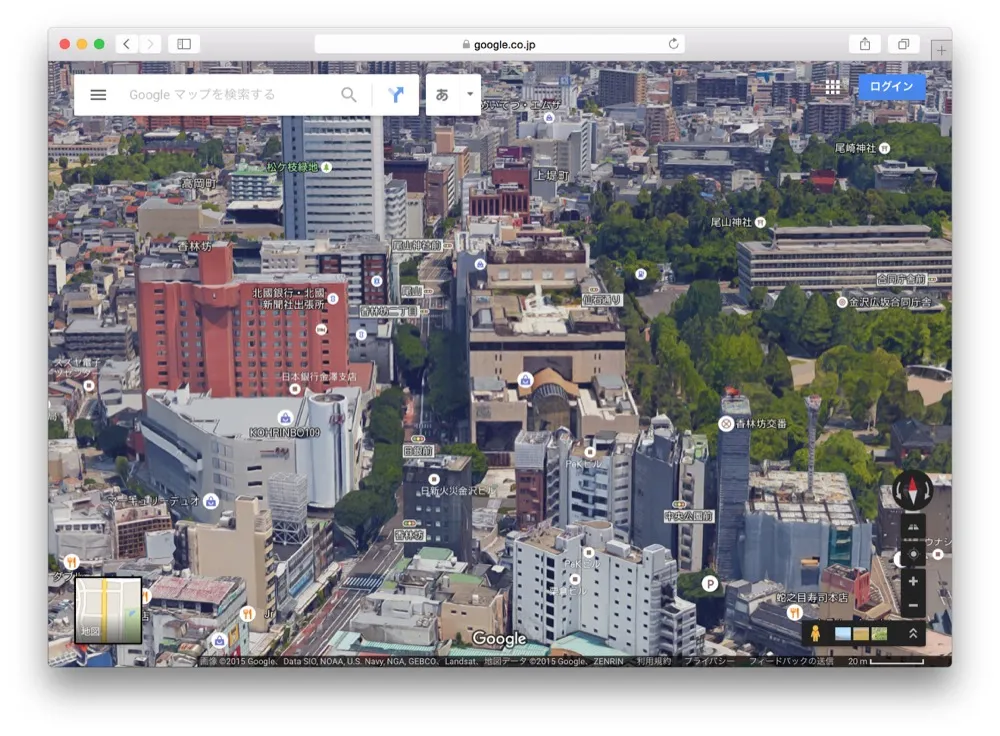 3D金沢だ！Google Mapで3Dの金沢を箱庭のように遊ぶ方法教えます！！こんな金沢の素顔見たことなかった。