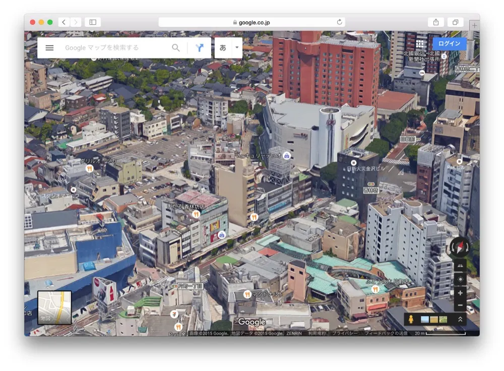 3D金沢だ！Google Mapで3Dの金沢を箱庭のように遊ぶ方法教えます！！こんな金沢の素顔見たことなかった。