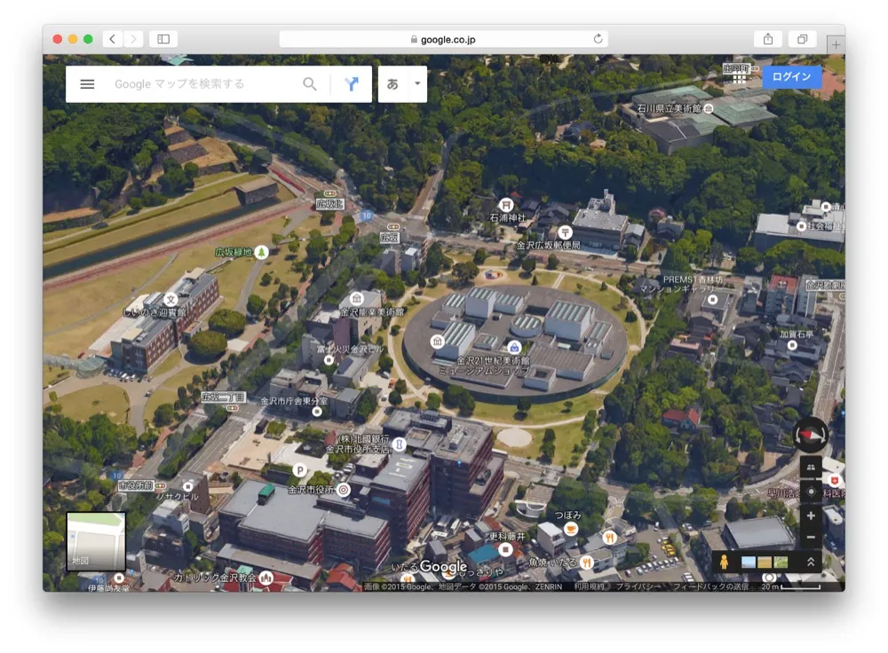 3D金沢だ！Google Mapで3Dの金沢を箱庭のように遊ぶ方法教えます！！こんな金沢の素顔見たことなかった。