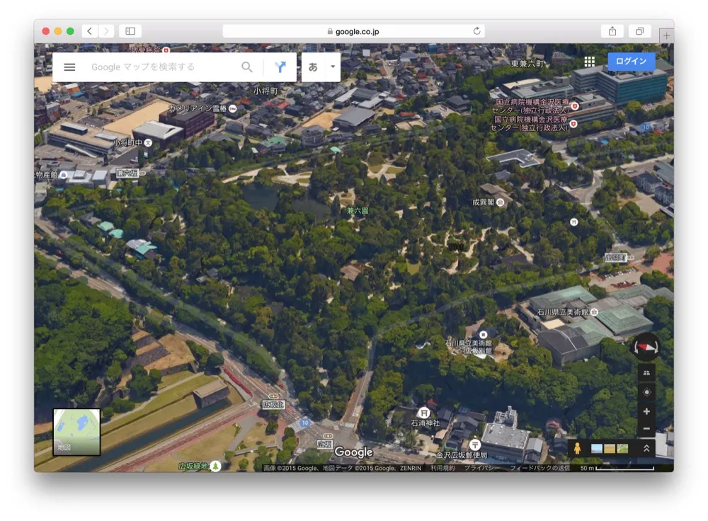 3D金沢だ！Google Mapで3Dの金沢を箱庭のように遊ぶ方法教えます！！こんな金沢の素顔見たことなかった。
