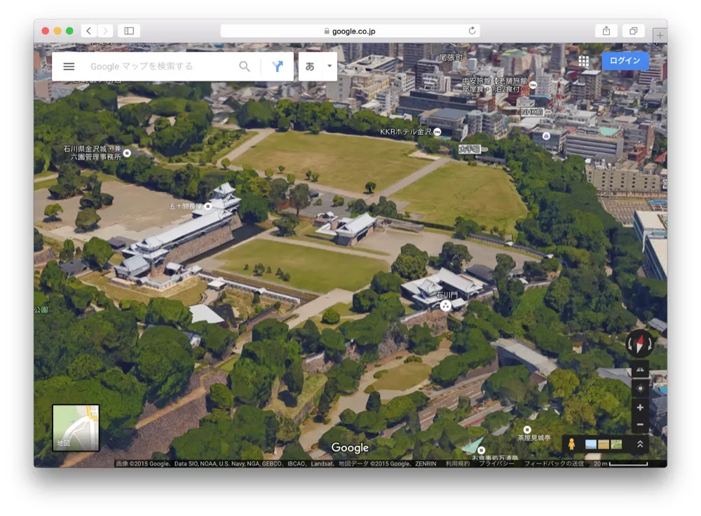 3D金沢だ！Google Mapで3Dの金沢を箱庭のように遊ぶ方法教えます！！こんな金沢の素顔見たことなかった。