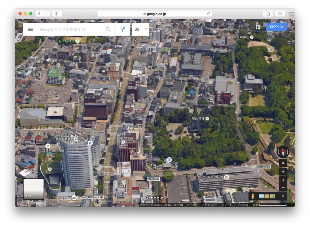 3D金沢だ！Google Mapで3Dの金沢を箱庭のように遊ぶ方法教えます！！こんな金沢の素顔見たことなかった。