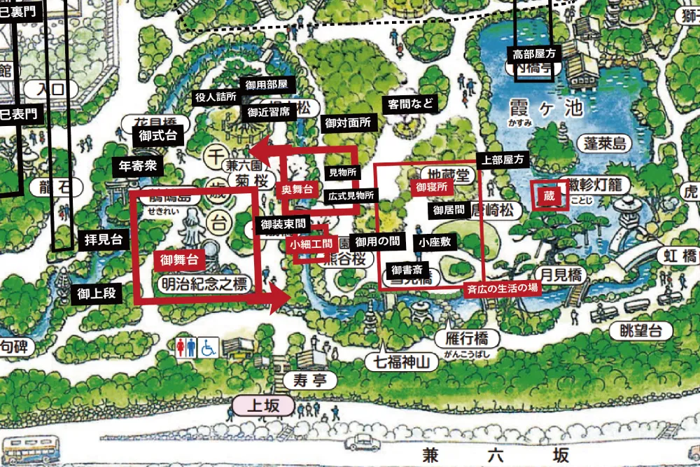 竹澤御殿・兼六園重ねマップ