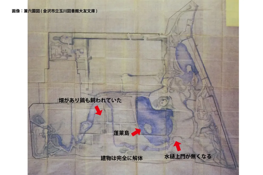 兼六園図 (金沢市立玉川図書館大友文庫)